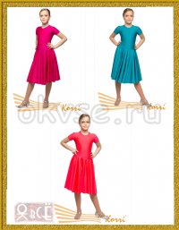 KORRI Р 35-051 - Рейтинговое платье, короткий рукав, юбка двойное солнце