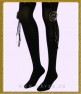 MONA ZAK 2012 фантазийные женские ботфорты из хлопка с эластаном с декоративной меховой розеткой и атласными ленточками. - 2012RP.jpg