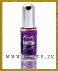Kiss Краска для дизайна ногтей Пурпурная 7,5мл. Nail Paint Purple Glitter PA34