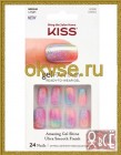 Kiss Gel Fantasy Nail Kit KGN04 Набор накладных ногтей с клеем Ультра стойкий гелевый маникюр, 24 шт