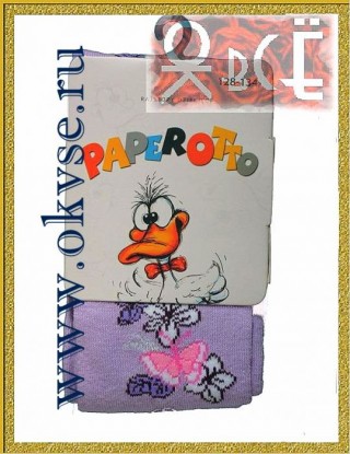 Paperotto 6-11 W8C D  хлопковые колготки для девочек 6-11 лет с цветочным узором с люрексом.