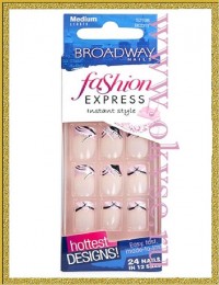 Kiss Broadway Набор накладных ногтей без клея, средней длины Романтика 24шт  Fashion Express Nails BCD11