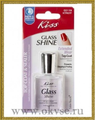 Kiss Фиксатор лака c эффектом блеска 15 ml Glass Shine KTR07F.