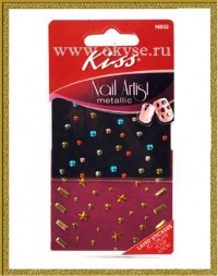 Kiss Набор стикеров для ногтей "Драгоценный металл" Kiss Stones Studs NS32