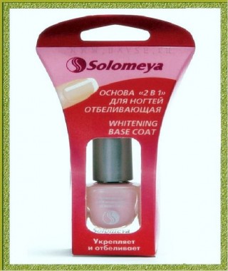 Solomeya Укрепляющая и отбеливающая Основа для ногтей «2 в 1» Hardening & Whitening Base Coat 6 ml. ref.49846