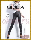 Giulia LEGGY SKIN 01 Плотные леггинсы-брюки из искусственной кожи, сзади два кармана, широкий пояс