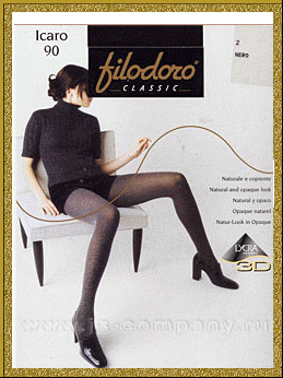 Filodoro Classic ICARO 90 - Теплые классические женские колготки с хлопком, 90 ден
