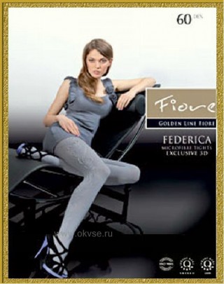 FIORE FEDERICA - FIORE фантазийные женские колготки с боковым объемным орнаментом.