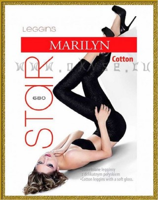 MARILYN STAR LEGGINS брюки-леггинсы из хлопка с эластаном с эффектом блеска.