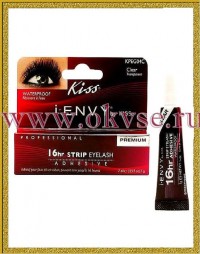 Kiss IEnvy Клей для накладных ресниц 16-часовой Прозрачный 7мл. 16hr Strip Eyelash Adhesive, Clear KPEG04C