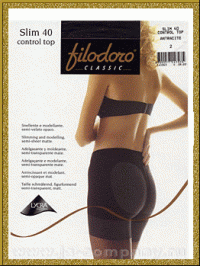 Моделирующие колготки FILODORO с плотными поддерживающими штанишками - FILODORO SLIM 40 CONTROL TOP