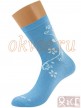 GRIFF D263 - Плотные женские носки с рисуноком &quot;незабудки&quot;, из хлопка с эластаном - Griff D263-blu chiaro