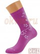 GRIFF D263 - Плотные женские носки с рисуноком &quot;незабудки&quot;, из хлопка с эластаном - Griff D263-viola