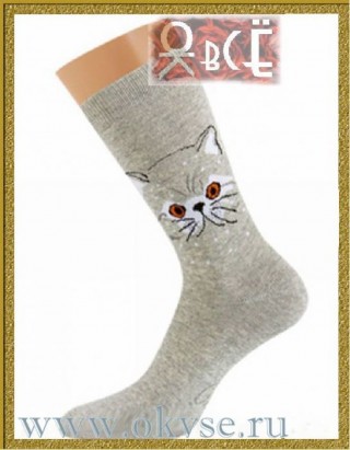 GRIFF D0C3 - Плотные женские носки с эффектом меланж с рисунком