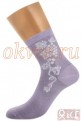 GRIFF D265 - Плотные женские носки с рисуноком &quot;виноград&quot;, из хлопка с эластаном - Griff D265-lilla