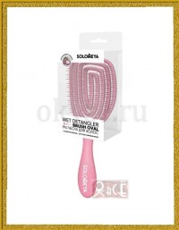 SOLOMEYA Wet Detangler Brush Oval Strawberry - Расческа для сухих и влажных волос с ароматом клубники MZ0011