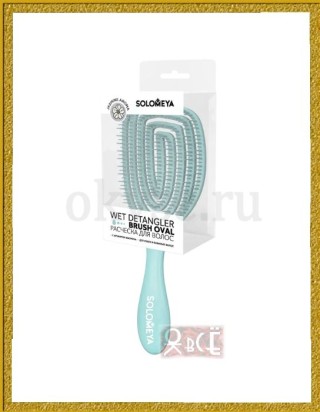 SOLOMEYA Wet Detangler Brush Oval Jasmine - Расческа для сухих и влажных волос с ароматом жасмина MZ0011